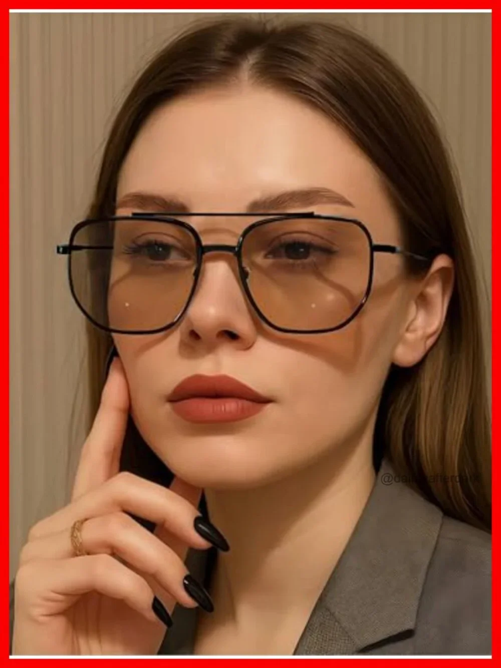 Retro Square Aviator Sunglasses Women Men Oversized Metal Frame UV400